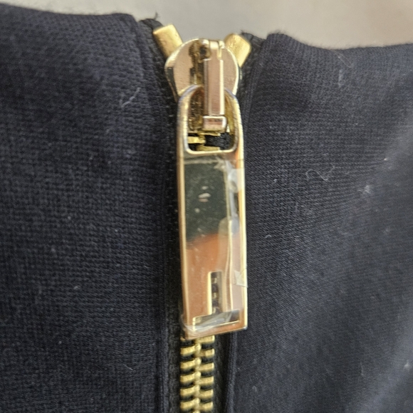 Ted Baker Knit Sheath Dress Black Gold Midi Long Sleeve Bodycon Women's 6 - Picture 8 of 9